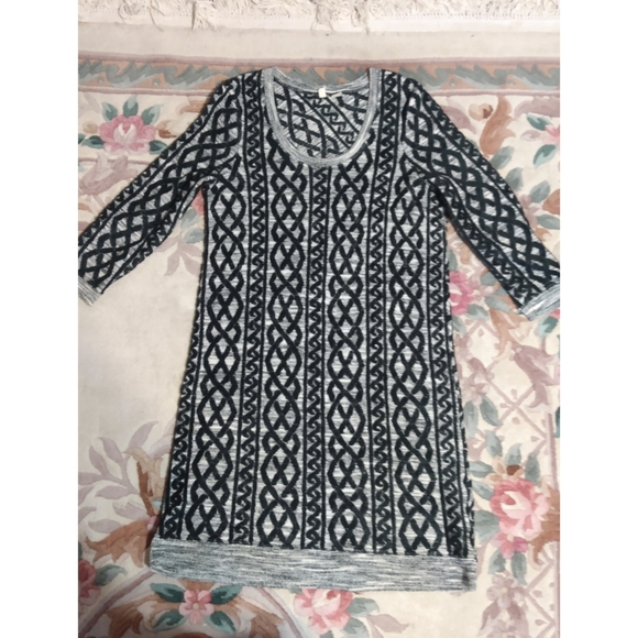 Anthropologie MOTH black lattice sweater dress M - Picture 4 of 15